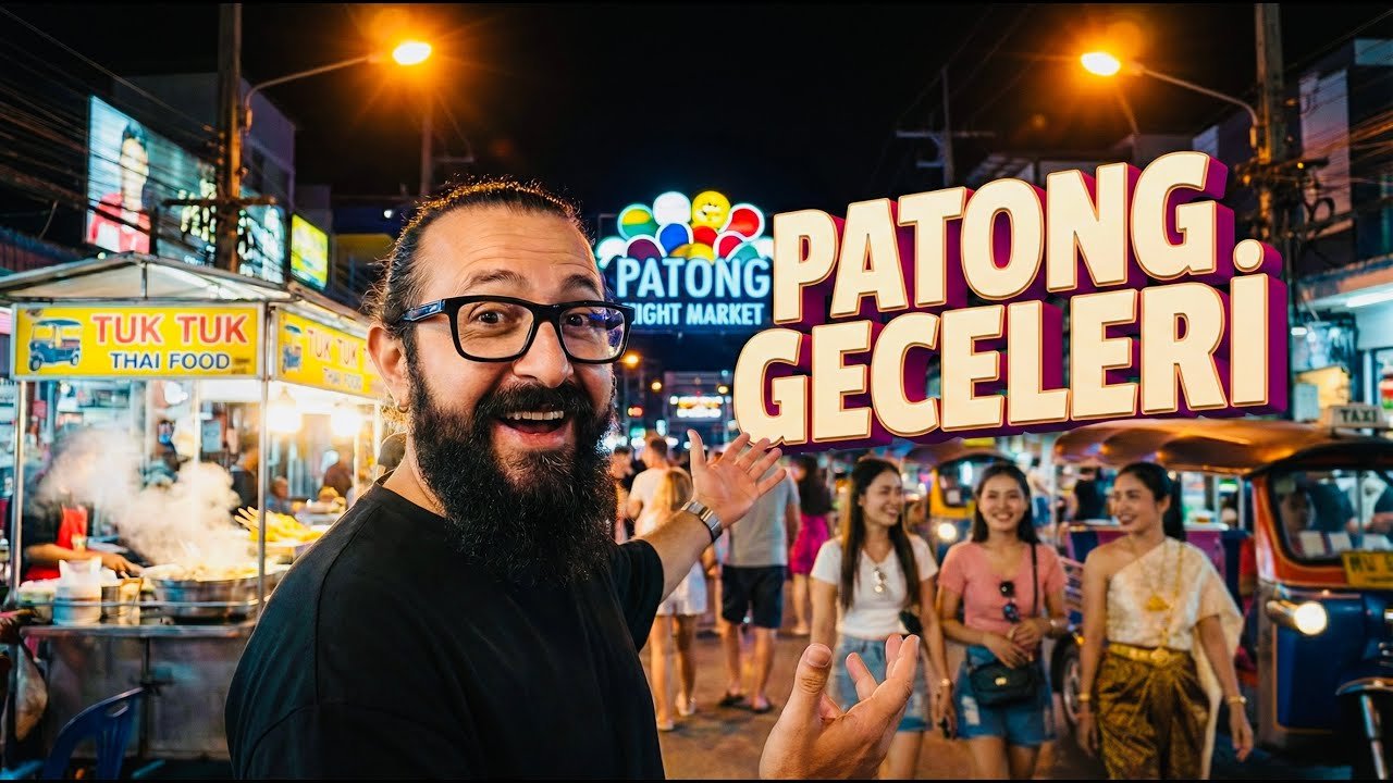 Phuket 🌴 Patong Beach Etkileyici Akşam Yürüyüşü #tayland #patongbeach #seyahatvlogu #keşfet