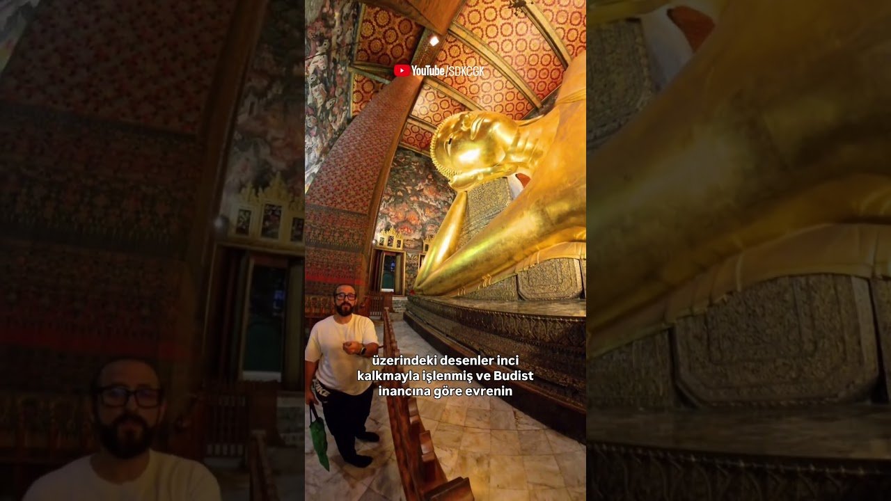 ✨ Bangkok’un kalbinde, altınla kaplı 46 metrelik Yatan Buda Heykeli! #Bangkok #Thailand #watpho