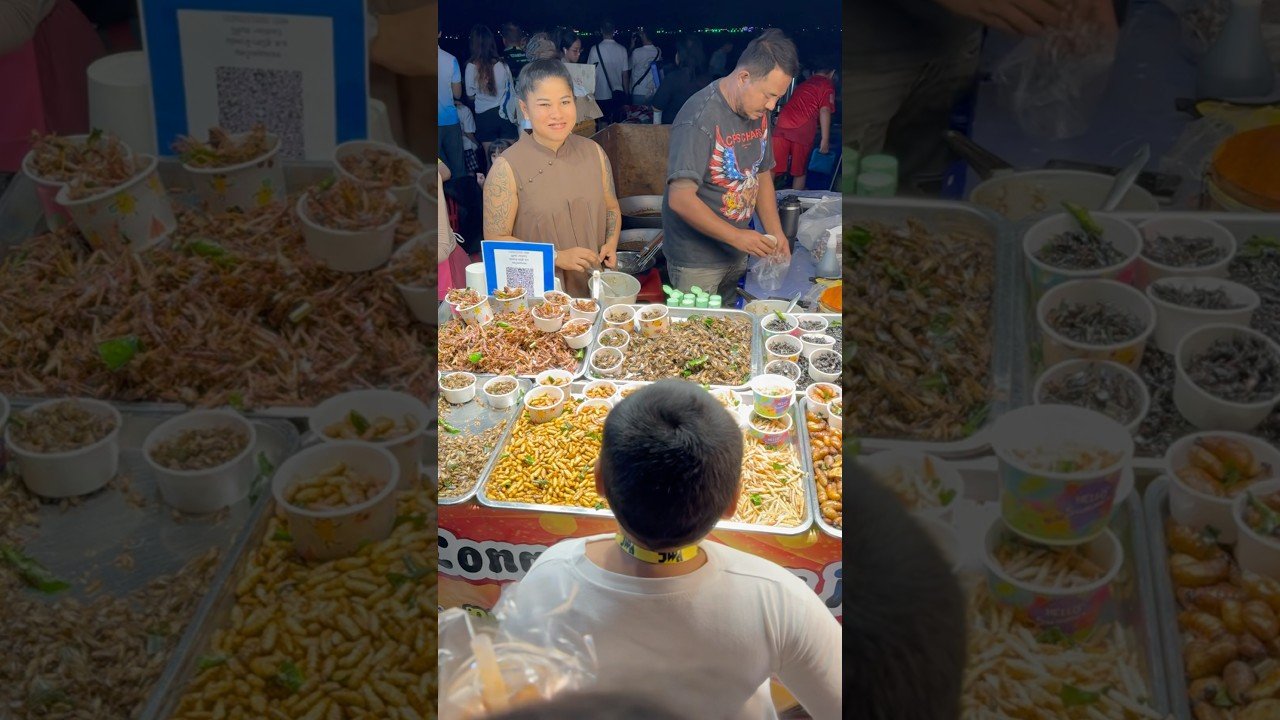 🐜 Cesaret Testi: Tayland Sokak Lezzetleri!Pattaya sokaklarında böcek kızartması #ThailandStreetFood