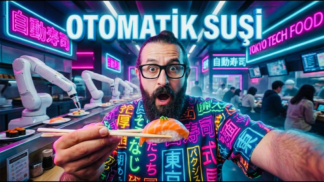 Tokyo’da Otomatik Suşi Deneyimi 🍣 Robotik Servis, Kayan Bant ve Tablet Sipariş!